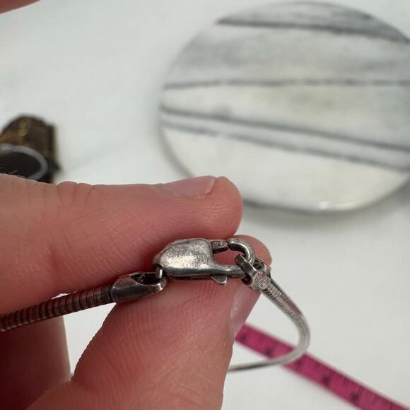 Sterling silver cable chain choker necklace - Picture 3 of 5